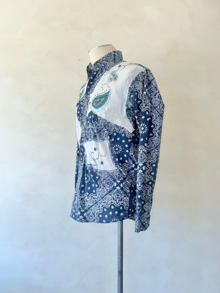 Renewed Blue Paisley Shirt