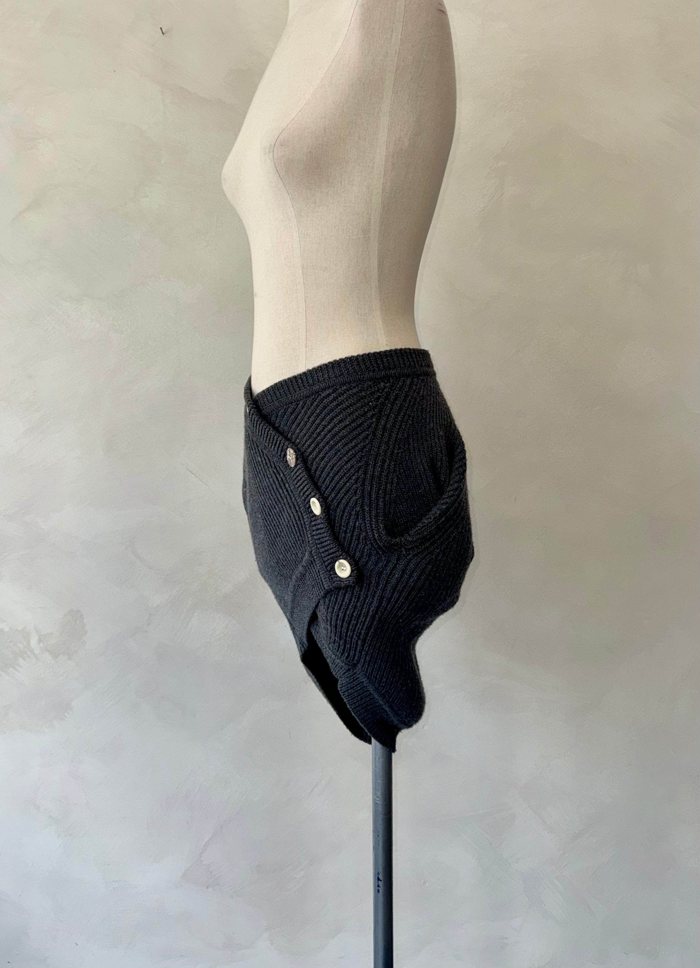 Renewed Knit Wool Mini Skirt