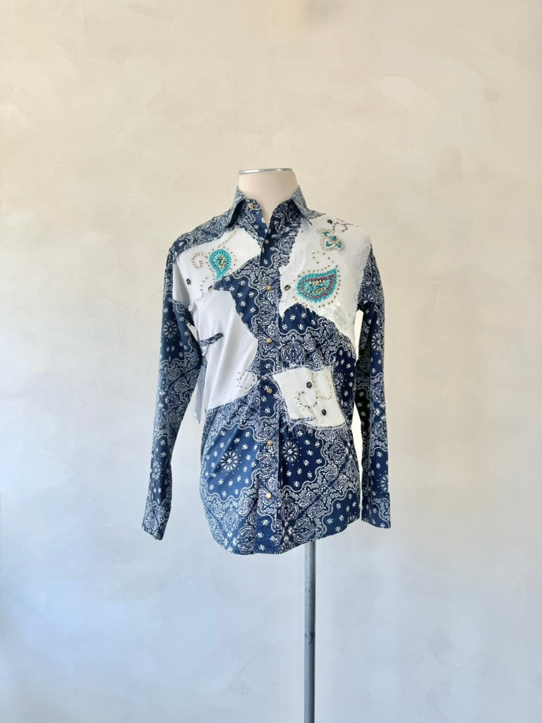 Renewed Blue Paisley Shirt