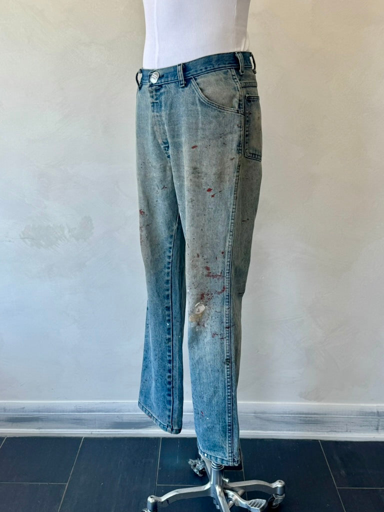Jeans en jean peints vintage