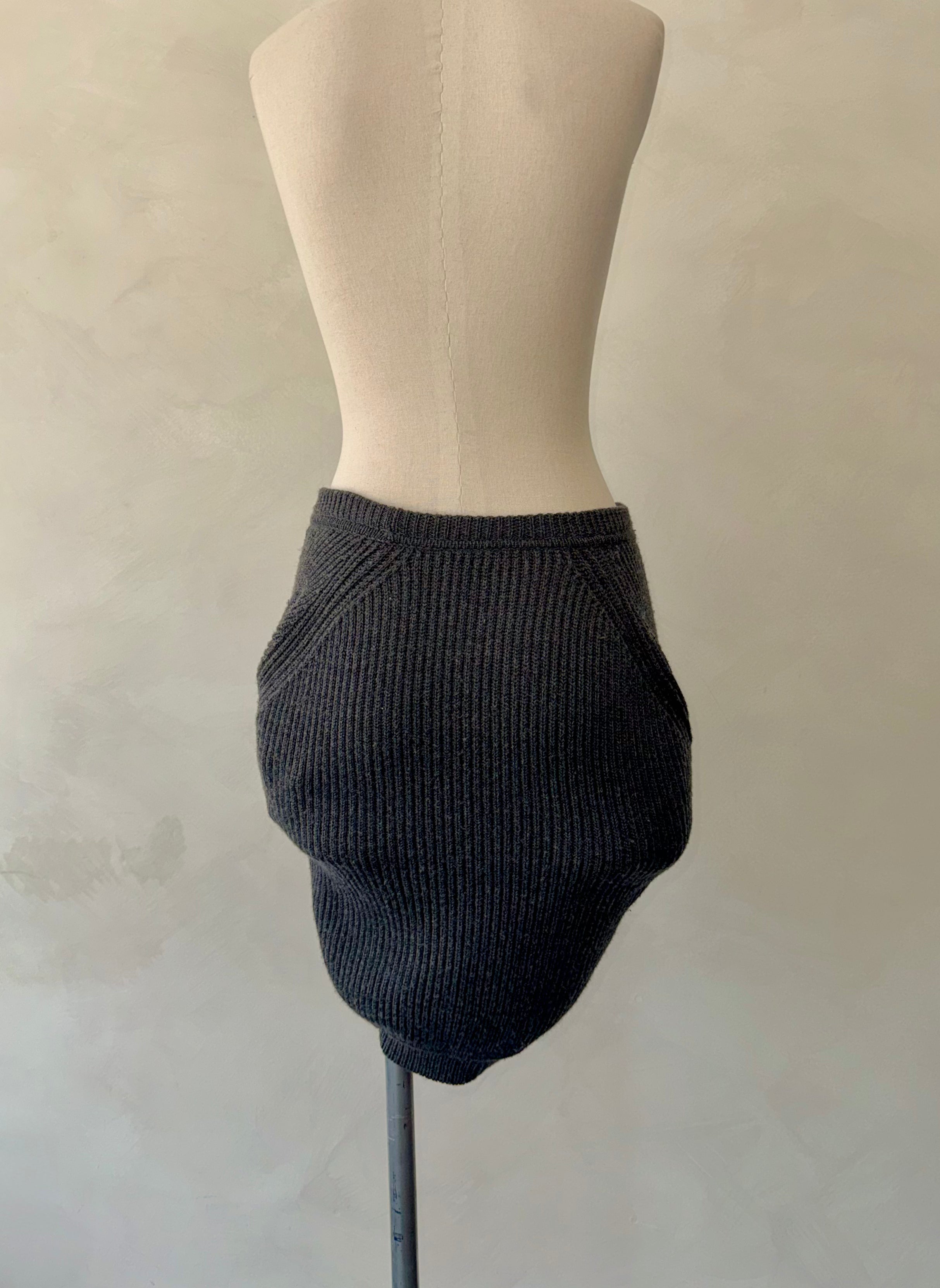 Renewed Knit Wool Mini Skirt