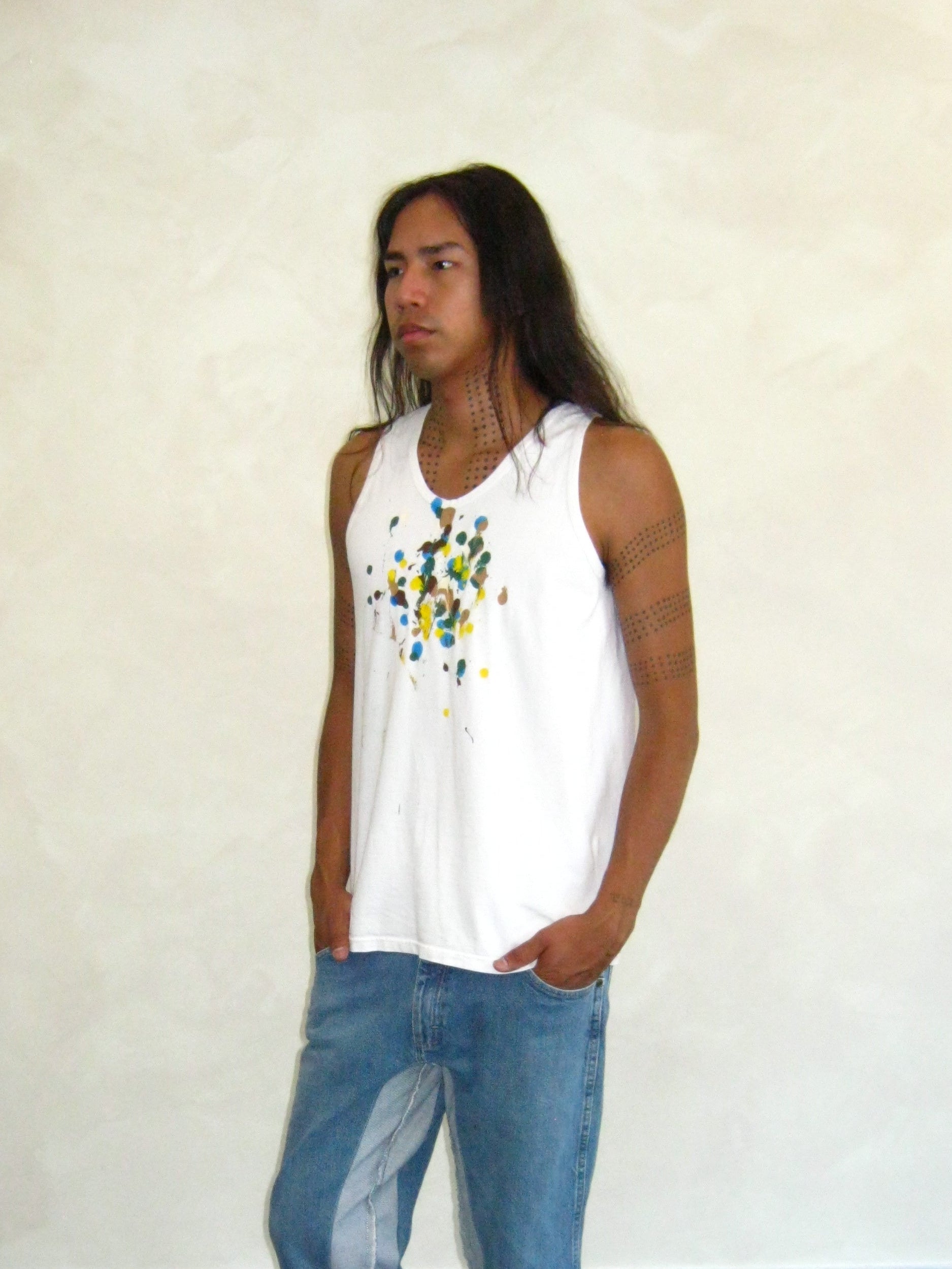 Vintage 1990s Lee Workwear Paint Splatter Tank